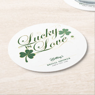 Dessous-de-verre Rond En Papier Chanceux en amour Saint-Patrick Mariage Moderne 