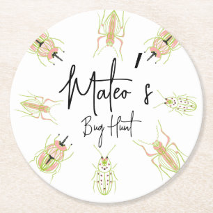 Dessous-de-verre Rond En Papier Chasse aux insectes Anniversaire dessinée à la mai