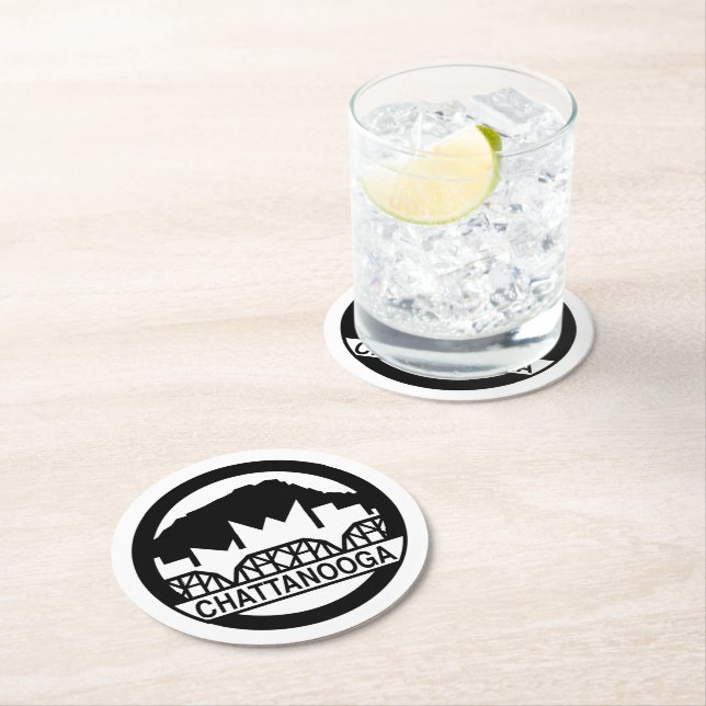 Dessous-de-verre Rond En Papier Chattanooga Tennessee (En situation)
