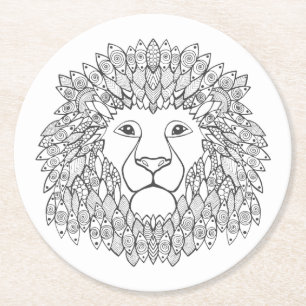 Dessous-de-verre Rond En Papier Chef inspiré de lion