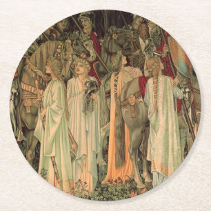 Dessous-de-verre Rond En Papier Chevaliers médiévaux de la Table Ronde