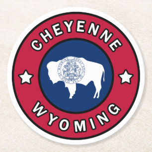 Dessous-de-verre Rond En Papier Cheyenne Wyoming