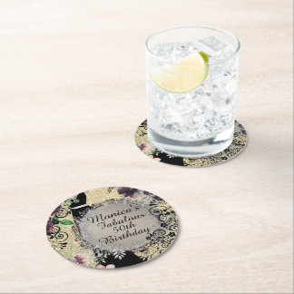 Dessous-de-verre Rond En Papier Chic Elegant Fabulous 50e anniversaire