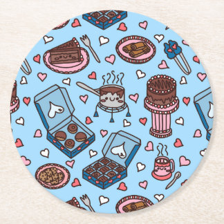 Dessous-de-verre Rond En Papier Chocolate lover cute