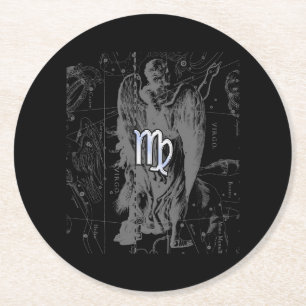 Dessous-de-verre Rond En Papier Chrome comme Virgo Zodiac Connexion Hevelius en no