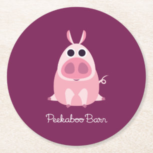 Dessous-de-verre Rond En Papier Circonspect le porc