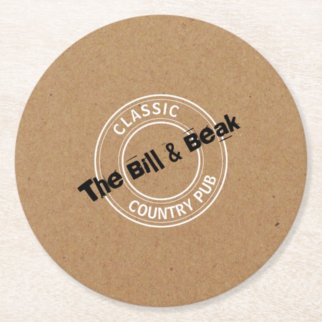 Dessous-de-verre Rond En Papier Classic Country Pub Logo, Pub/Brasserie (Devant)