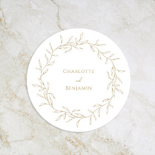 Dessous-de-verre Rond En Papier Classic Gold Mariage