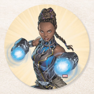 Dessous-de-verre Rond En Papier Classique Avengers   Leap Shuri Avec Gauntlets