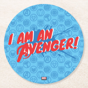Dessous-de-verre Rond En Papier Classiques Avengers   Graphique "Je suis un Vengeu