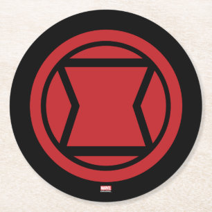 Dessous-de-verre Rond En Papier Classiques Avengers   Icône Black Widow