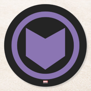 Dessous-de-verre Rond En Papier Classiques Avengers   Icône de flèche de Hawkeye