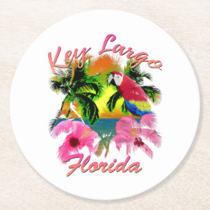 Dessous-de-verre Rond En Papier Clés principales tropicales de Largo la Floride
