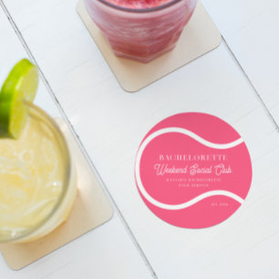 Dessous-de-verre Rond En Papier Club de tennis   Bachelorette