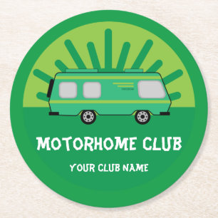 Dessous-de-verre Rond En Papier Clubs Caravane Et Motorhome