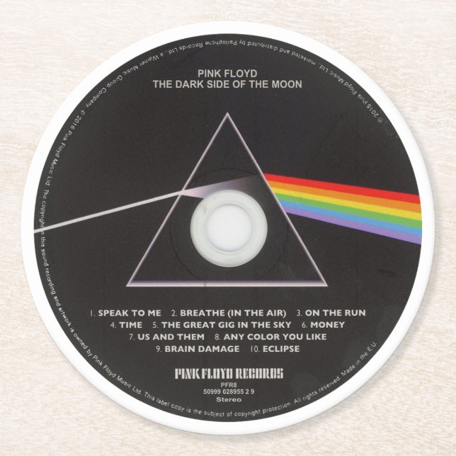 Dessous-de-verre Rond En Papier Coasters - Pink Floyd Dark Side (Devant)
