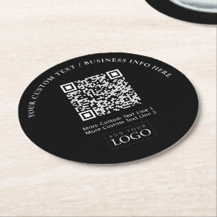 Dessous-de-verre Rond En Papier Code QR de logo de marque simple pour la promotion