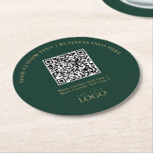 Code QR de logo d'entreprise vert et or promotionn