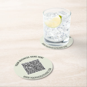 Dessous-de-verre Rond En Papier Code QR et Dessous de verre de papier commercial d