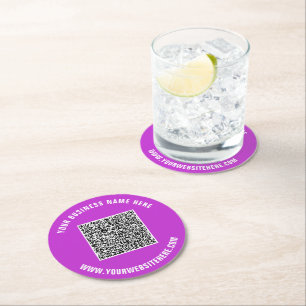 Dessous-de-verre Rond En Papier Code QR et Dessous de verre de papier texte person