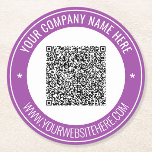 Dessous-de-verre Rond En Papier Code QR et Dessous de verre de papier texte person