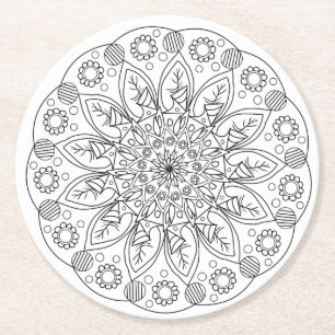 Dessous-de-verre Rond En Papier colorer moi dessous de verre fleur marguerite