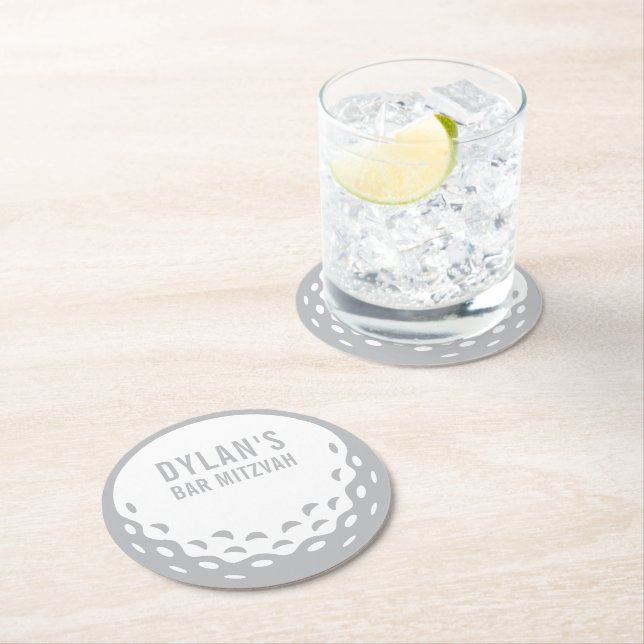 Dessous-de-verre Rond En Papier COMMANDE D'IMPRESSION événement spécial golf bar-m (En situation)