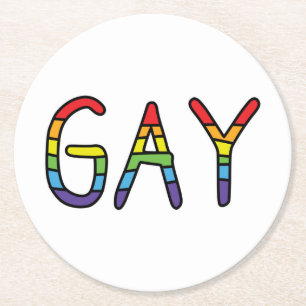 Dessous-de-verre Rond En Papier Conception de Doodle Gay
