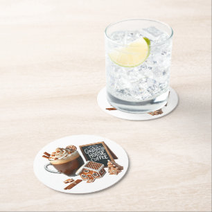 Dessous-de-verre Rond En Papier Conception de la sublimation délicieuse du Café