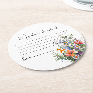 Dessous-de-verre Rond En Papier Conseil Mariage fleur sauvage