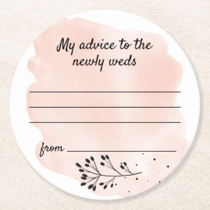 Dessous-de-verre Rond En Papier Conseil simple Floral Blush Mariage