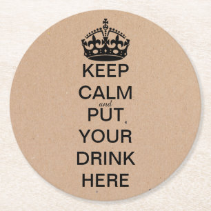 Dessous-de-verre Rond En Papier Conserver le calme Dessous de verre de papier de c