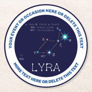 Dessous-de-verre Rond En Papier Constellation de l'hémisphère Nord Lyra