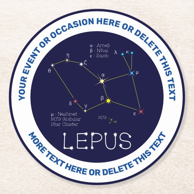 Dessous-de-verre Rond En Papier Constellation de l'hémisphère sud (Devant)