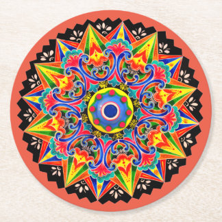 Dessous-de-verre Rond En Papier Costa Rica Ox Panier Roue Carreta Dessous de verre