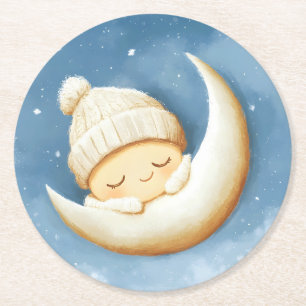 Dessous-de-verre Rond En Papier Cosy Knit Nap Creson Moon