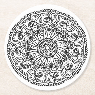 Dessous-de-verre Rond En Papier couleur moi tourbillonner dessous de verre