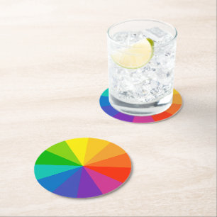 Dessous-de-verre Rond En Papier couleur roue théorie école science teinte disque l