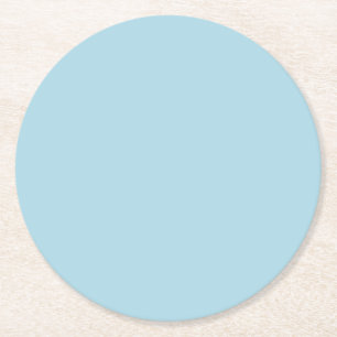 Dessous-de-verre Rond En Papier Couleur uni bleu clair