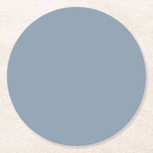 Dessous-de-verre Rond En Papier Couleur uni bleu foncé