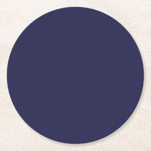 Dessous-de-verre Rond En Papier Couleur uni bleu marine