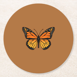 Dessous-de-verre Rond En Papier Couleurs de papillon de monarque