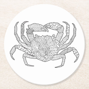 Dessous-de-verre Rond En Papier Crabe de Zendoodle