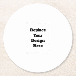 Dessous-de-verre Rond En Papier Créez votre propre blanc
