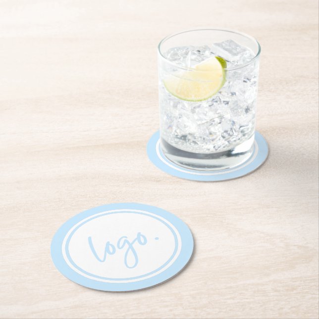 DESSOUS-DE-VERRE ROND EN PAPIER CRÉEZ VOTRE PROPRE LOGO D'AFFAIRES MINIMAL PERSONN (En situation)