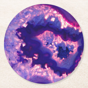 Dessous-de-verre Rond En Papier cristal agrée violet élégant