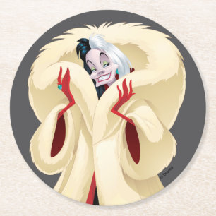 Dessous-de-verre Rond En Papier Cruella de Vil  Fourrure à la mode