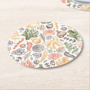 Dessous-de-verre Rond En Papier Cuisine Garden Motif végétal