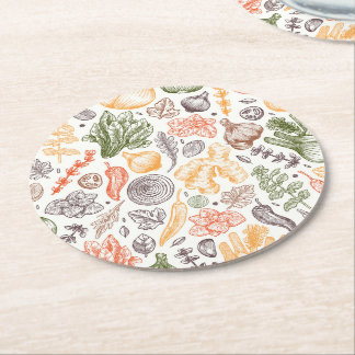 Dessous-de-verre Rond En Papier Cuisine Garden Motif végétal