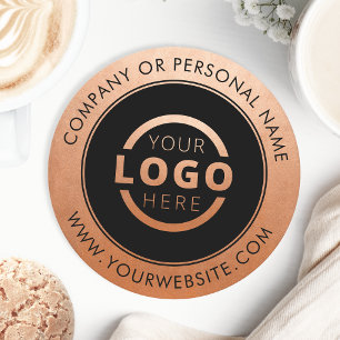 Dessous-de-verre Rond En Papier Cuivre de marque du logo promotionnel personnalisé